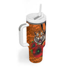 Wests Tigers ANZAC Personalised Tumbler With Handle Lest We Forget Poppy Camo