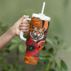 Wests Tigers ANZAC Personalised Tumbler With Handle Lest We Forget Poppy Camo