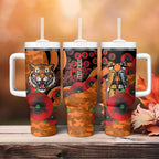 Wests Tigers ANZAC Personalised Tumbler With Handle Lest We Forget Poppy Camo