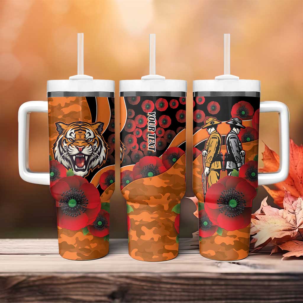 Wests Tigers ANZAC Personalised Tumbler With Handle Lest We Forget Poppy Camo
