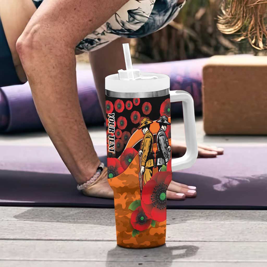 Wests Tigers ANZAC Personalised Tumbler With Handle Lest We Forget Poppy Camo