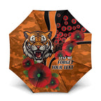 Wests Tigers ANZAC Personalised Umbrella Lest We Forget Poppy Camo