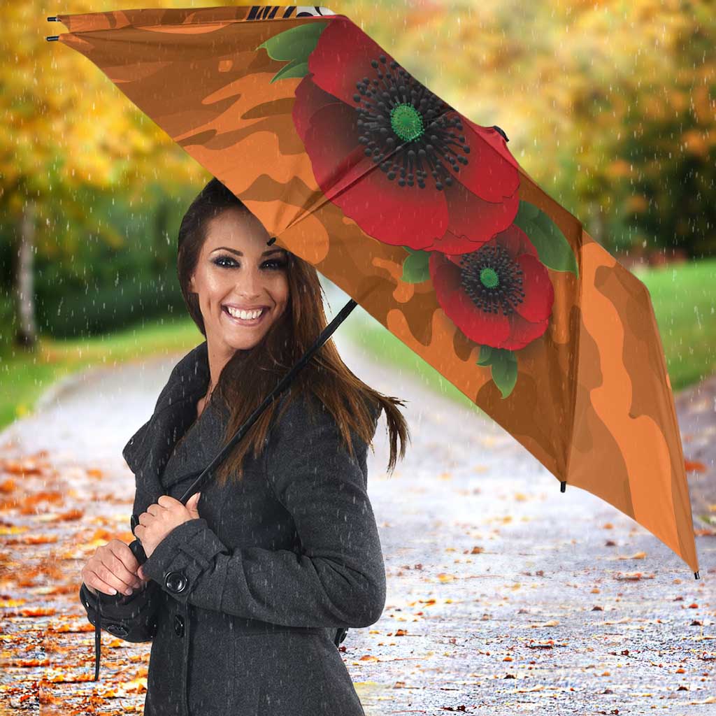 Wests Tigers ANZAC Personalised Umbrella Lest We Forget Poppy Camo