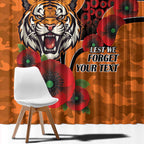 Wests Tigers ANZAC Personalised Window Curtain Lest We Forget Poppy Camo