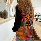 Wests Tigers ANZAC Personalised Women Casual Shirt Lest We Forget Poppy Camo