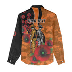 Wests Tigers ANZAC Personalised Women Casual Shirt Lest We Forget Poppy Camo