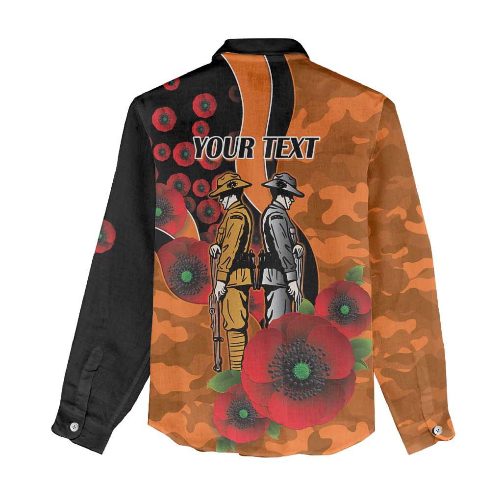 Wests Tigers ANZAC Personalised Women Casual Shirt Lest We Forget Poppy Camo