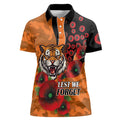 Wests Tigers ANZAC Personalised Women Polo Shirt Lest We Forget Poppy Camo