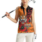 Wests Tigers ANZAC Personalised Women Sleeveless Polo Shirt Lest We Forget Poppy Camo