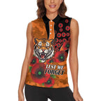 Wests Tigers ANZAC Personalised Women Sleeveless Polo Shirt Lest We Forget Poppy Camo
