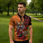 Wests Tigers ANZAC Personalised Zipper Polo Shirt Lest We Forget Poppy Camo
