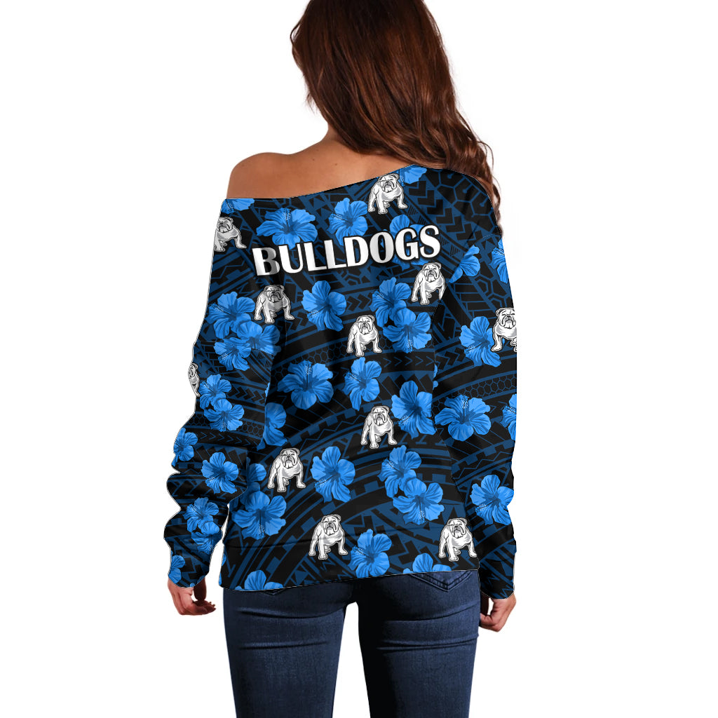 bulldogs-rugby-off-shoulder-sweater-polynesian-style-with-hibiscus