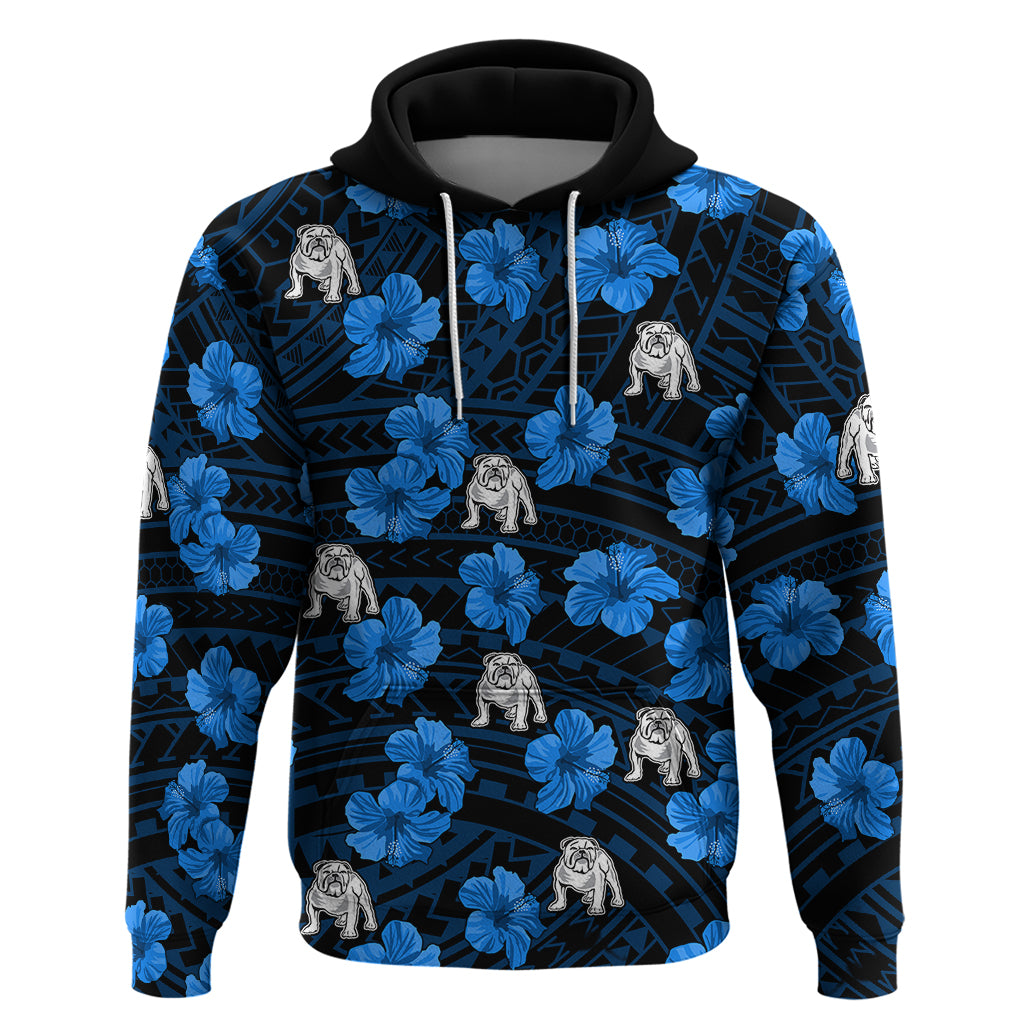custom-text-and-number-bulldogs-rugby-hoodie-polynesian-style-with-hibiscus