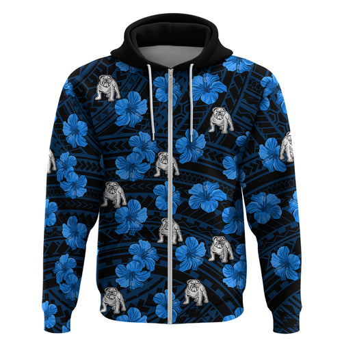 custom-text-and-number-bulldogs-rugby-hoodie-polynesian-style-with-hibiscus