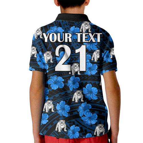 custom-text-and-number-bulldogs-rugby-kid-polo-shirt-polynesian-style-with-hibiscus