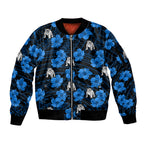 custom-text-and-number-bulldogs-rugby-sleeve-zip-bomber-jacket-polynesian-style-with-hibiscus