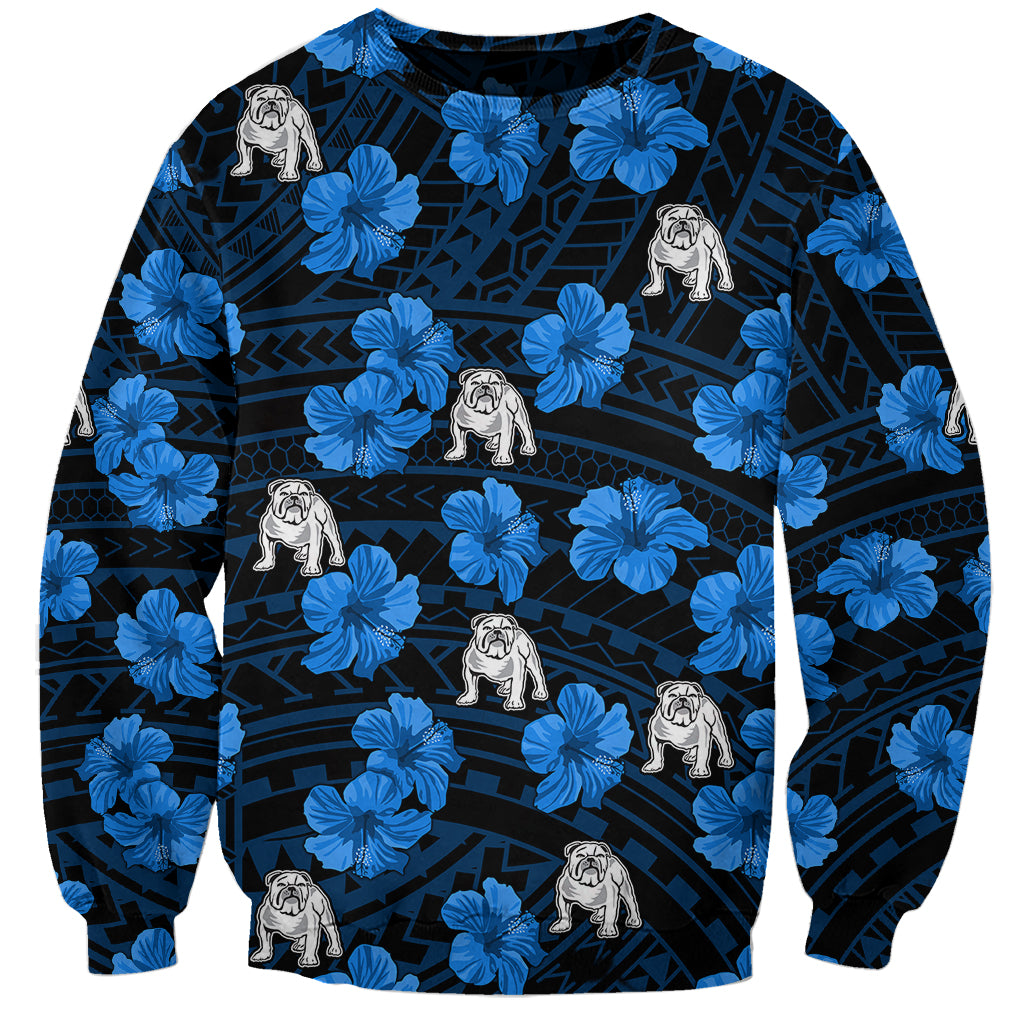 custom-text-and-number-bulldogs-rugby-sweatshirt-polynesian-style-with-hibiscus