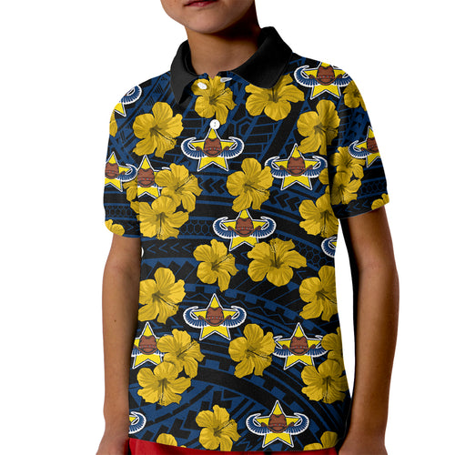 custom-text-and-number-cowboys-rugby-kid-polo-shirt-polynesian-style-with-hibiscus
