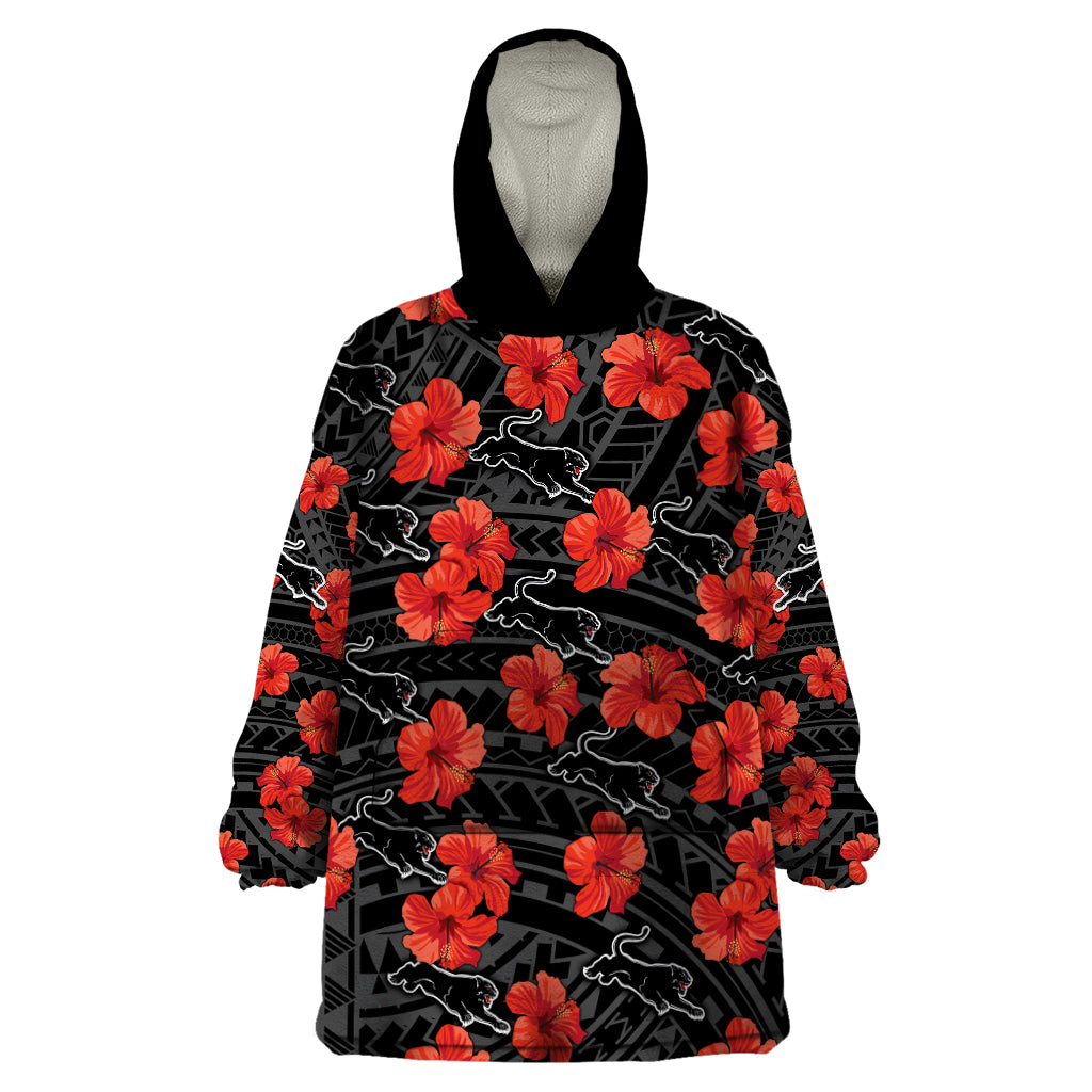 panthers-rugby-wearable-blanket-hoodie-polynesian-style-with-hibiscus