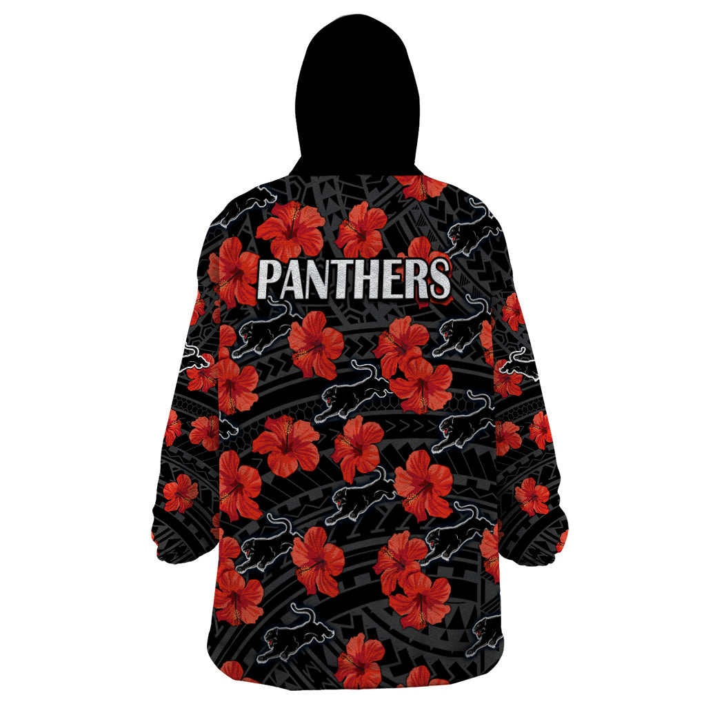 panthers-rugby-wearable-blanket-hoodie-polynesian-style-with-hibiscus