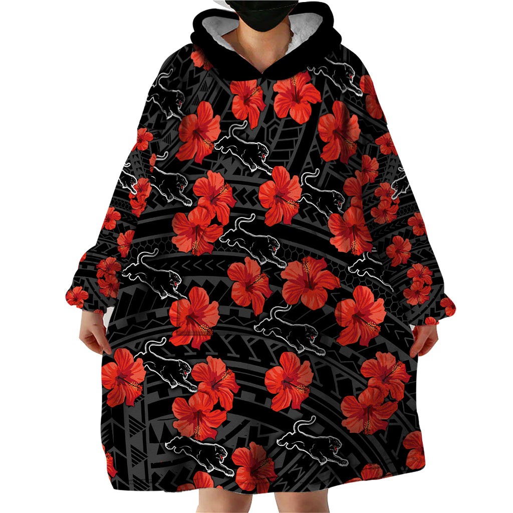 panthers-rugby-wearable-blanket-hoodie-polynesian-style-with-hibiscus