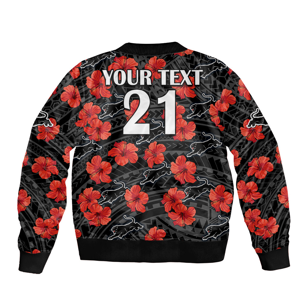 custom-text-and-number-panthers-rugby-bomber-jacket-polynesian-style-with-hibiscus