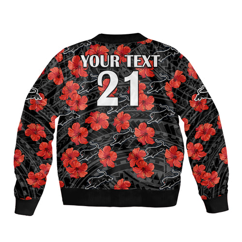 custom-text-and-number-panthers-rugby-bomber-jacket-polynesian-style-with-hibiscus