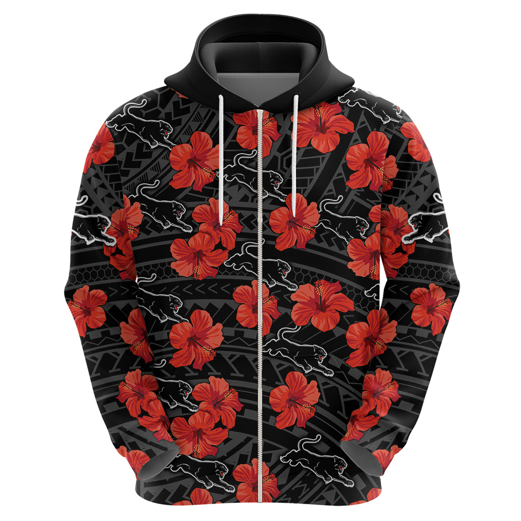custom-text-and-number-panthers-rugby-hoodie-polynesian-style-with-hibiscus
