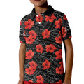 custom-text-and-number-panthers-rugby-kid-polo-shirt-polynesian-style-with-hibiscus