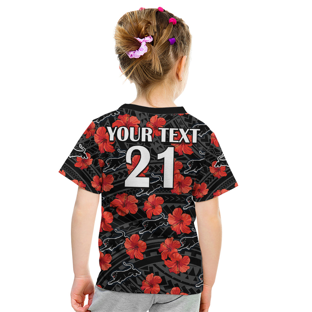 custom-text-and-number-panthers-rugby-kid-t-shirt-polynesian-style-with-hibiscus