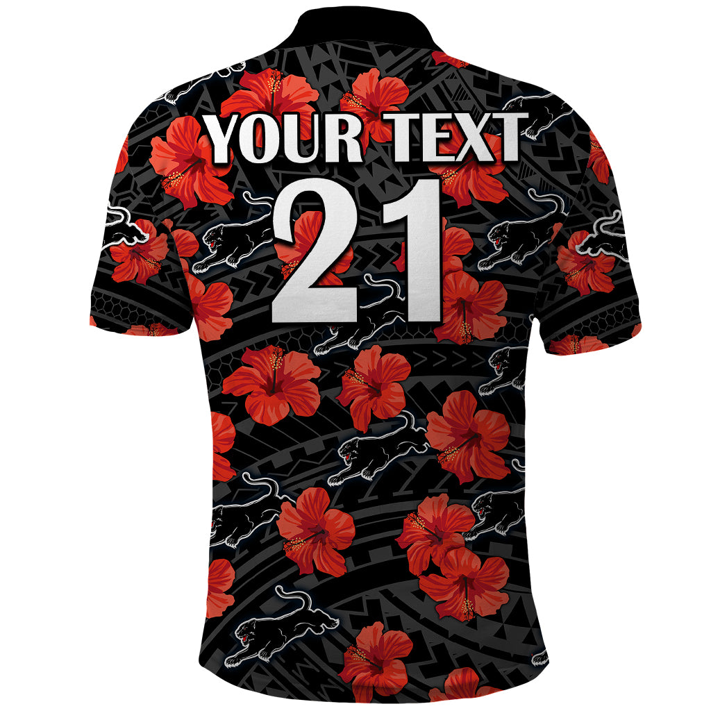 custom-text-and-number-panthers-rugby-polo-shirt-polynesian-style-with-hibiscus