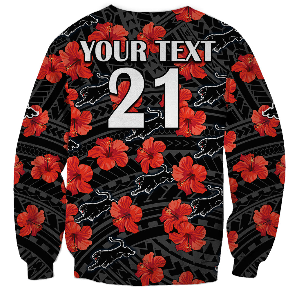 custom-text-and-number-panthers-rugby-sweatshirt-polynesian-style-with-hibiscus