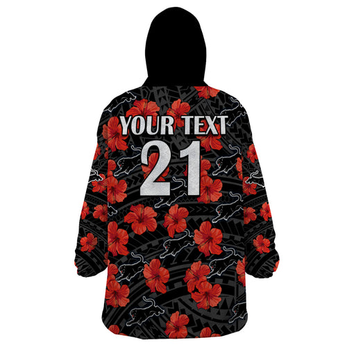 custom-text-and-number-panthers-rugby-wearable-blanket-hoodie-polynesian-style-with-hibiscus