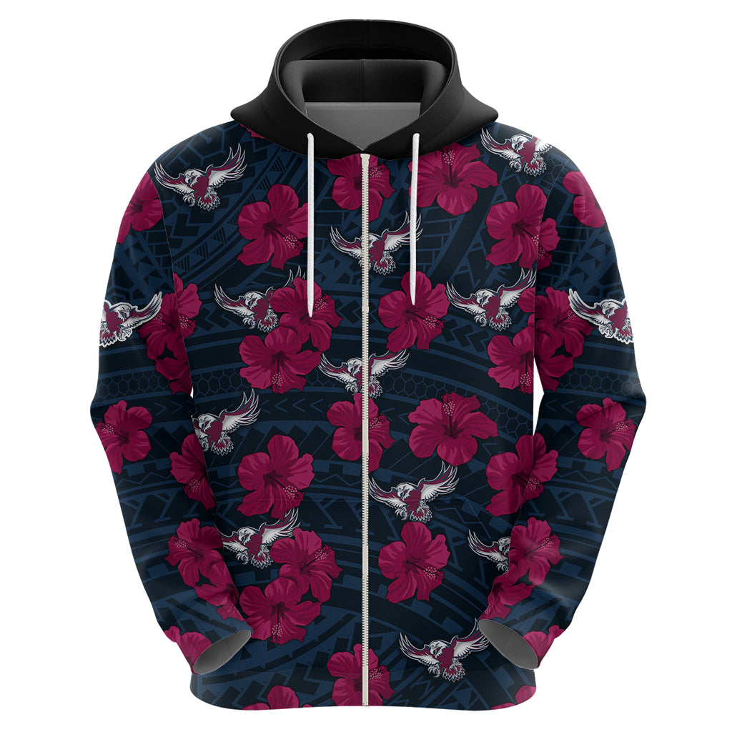 sea-eagles-rugby-hoodie-polynesian-style-with-hibiscus