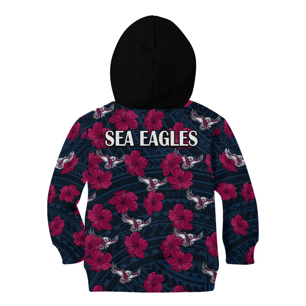 sea-eagles-rugby-kid-hoodie-polynesian-style-with-hibiscus