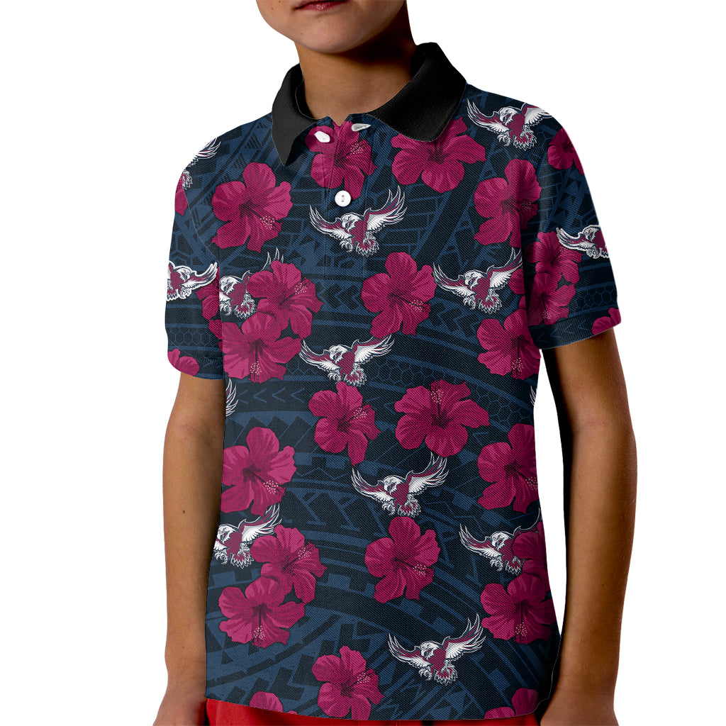 sea-eagles-rugby-kid-polo-shirt-polynesian-style-with-hibiscus