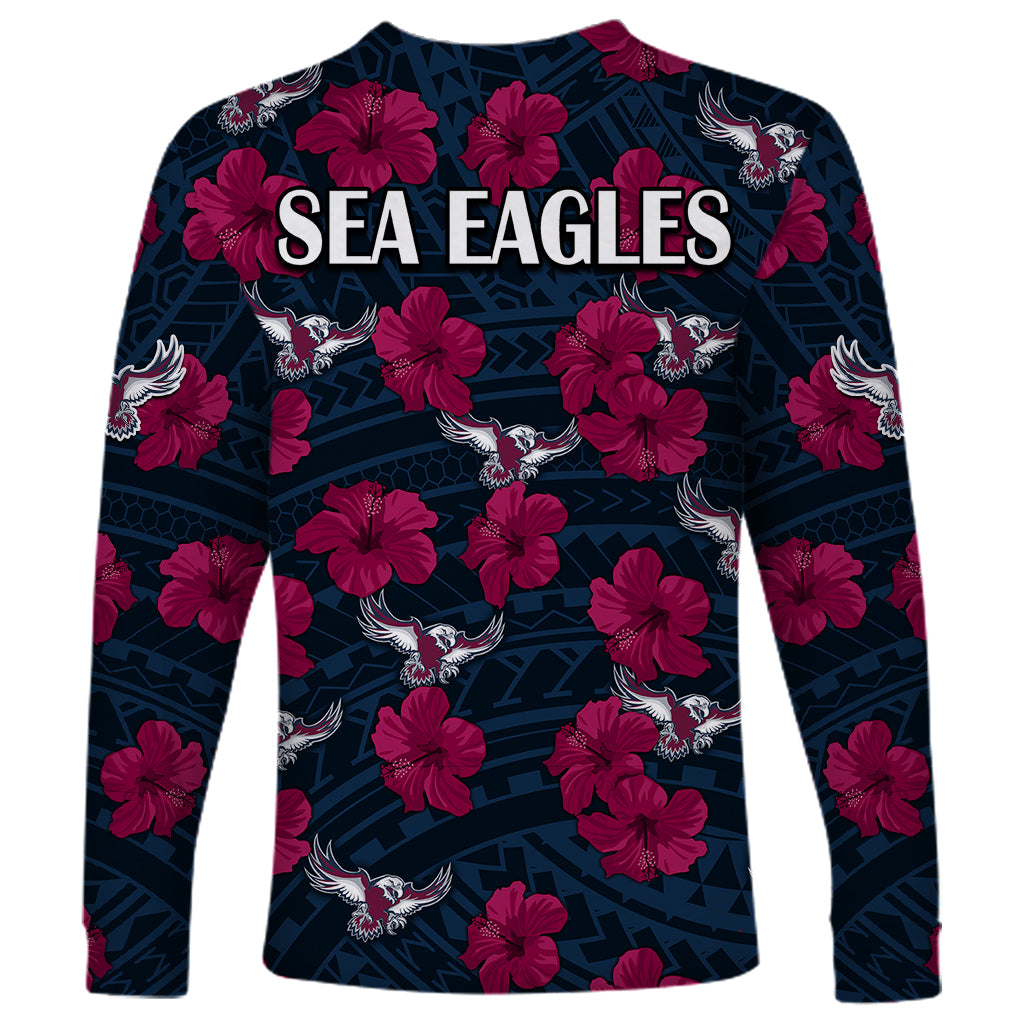 sea-eagles-rugby-long-sleeve-shirt-polynesian-style-with-hibiscus