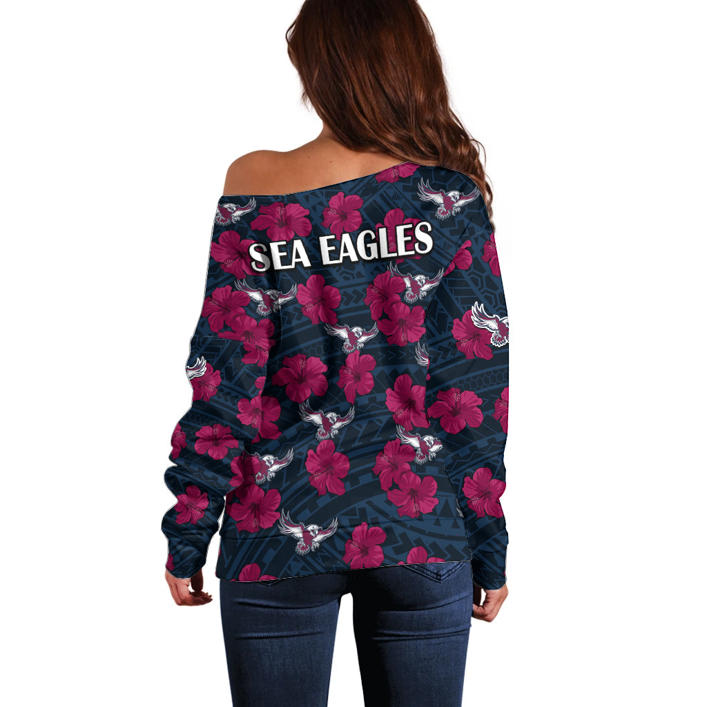 sea-eagles-rugby-off-shoulder-sweater-polynesian-style-with-hibiscus