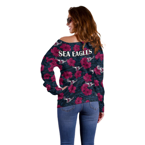 sea-eagles-rugby-off-shoulder-sweater-polynesian-style-with-hibiscus