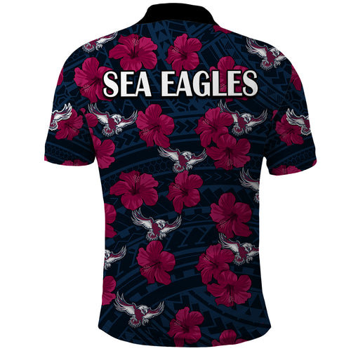 sea-eagles-rugby-polo-shirt-polynesian-style-with-hibiscus