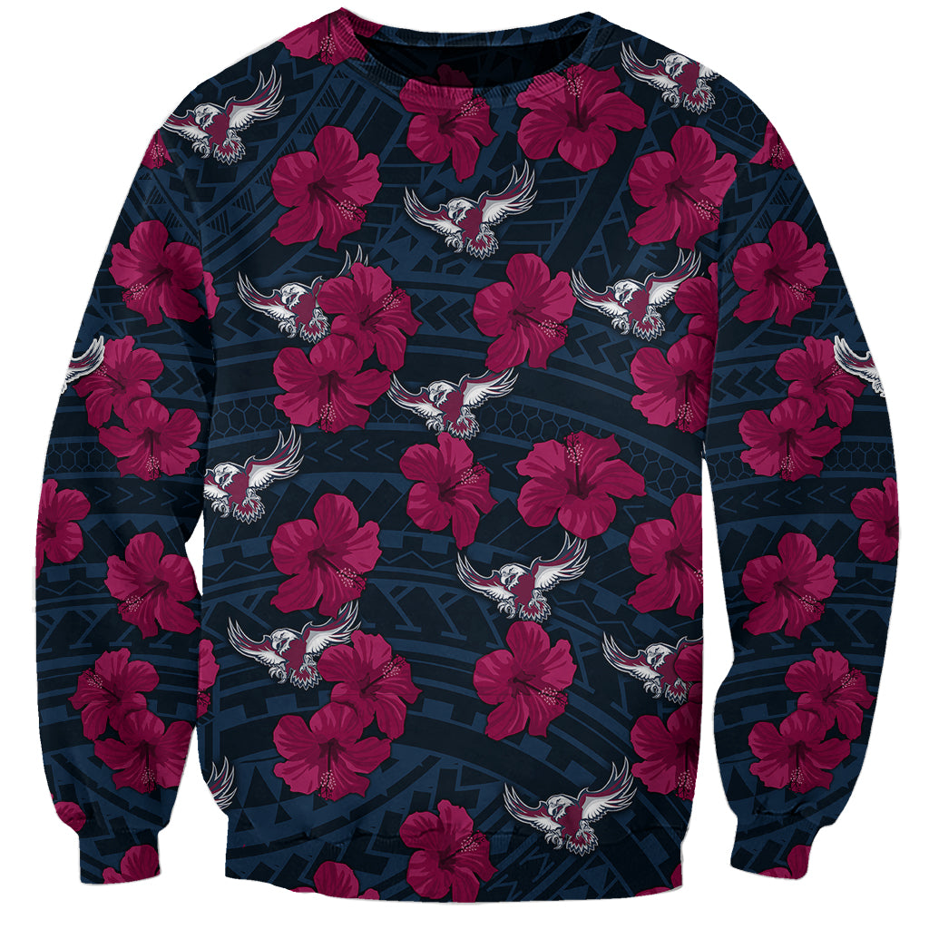 sea-eagles-rugby-sweatshirt-polynesian-style-with-hibiscus