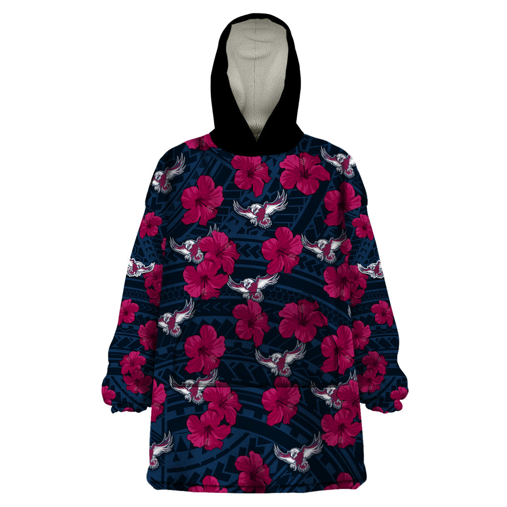 sea-eagles-rugby-wearable-blanket-hoodie-polynesian-style-with-hibiscus