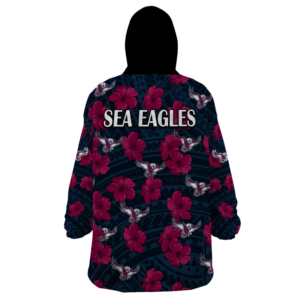 sea-eagles-rugby-wearable-blanket-hoodie-polynesian-style-with-hibiscus