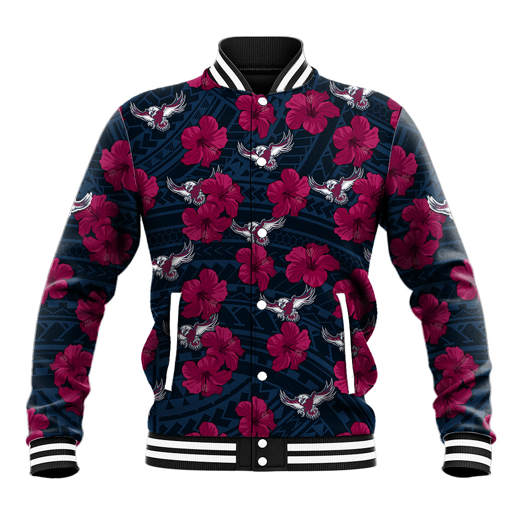 custom-text-and-number-sea-eagles-rugby-baseball-jacket-polynesian-style-with-hibiscus