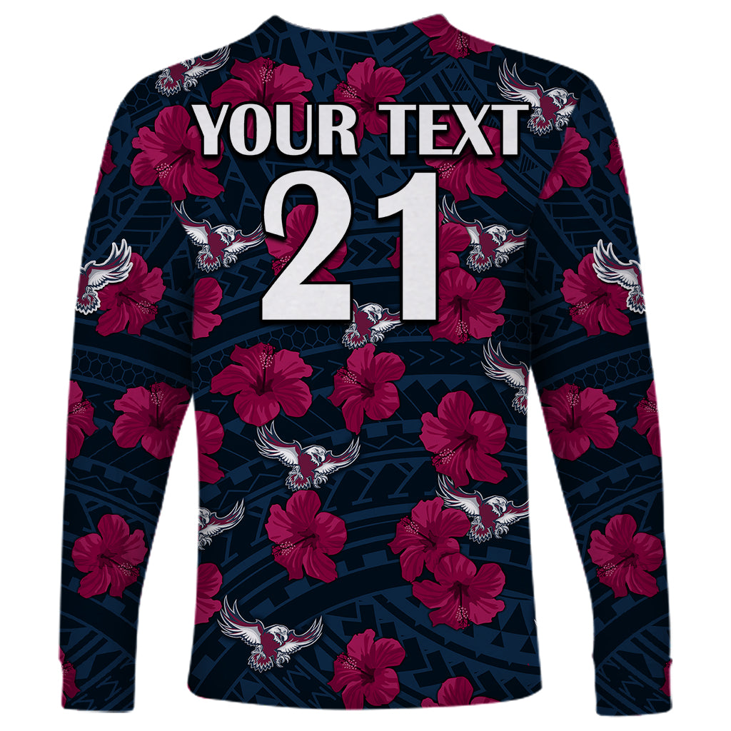 custom-text-and-number-sea-eagles-rugby-long-sleeve-shirt-polynesian-style-with-hibiscus