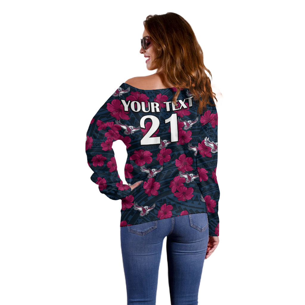 custom-text-and-number-sea-eagles-rugby-off-shoulder-sweater-polynesian-style-with-hibiscus