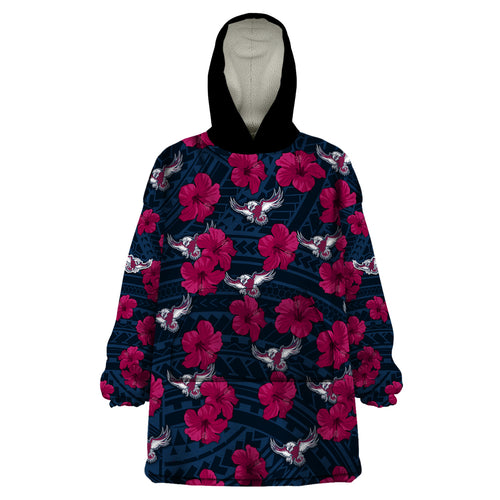 custom-text-and-number-sea-eagles-rugby-wearable-blanket-hoodie-polynesian-style-with-hibiscus