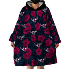custom-text-and-number-sea-eagles-rugby-wearable-blanket-hoodie-polynesian-style-with-hibiscus