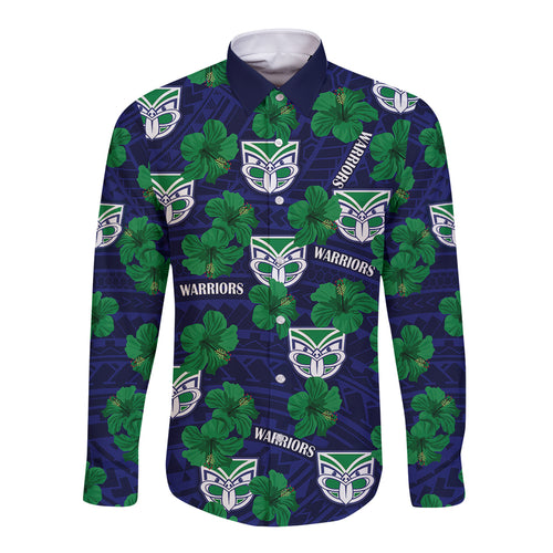 new-zealand-warriors-rugby-long-sleeve-button-shirt-polynesian-style-with-hibiscus