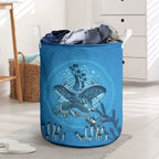 Aboriginal Ocean Dugong Laundry Basket Dot Art Dreamtime Tree of Life